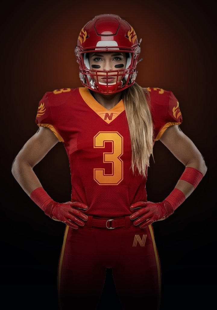 Atlanta Heat athlete in a red number 3 jersey, hands on hips
